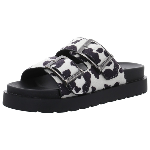 Buffalo Pantoletten Raya Ari black/white cow - Bild 1